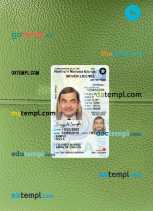 USA Northern Mariana Islands under 21 driving license PSD files, scan look and photographed image, 2 in 1, 2019-present