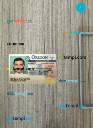 USA Oregon driving license PSD files, scan look and photographed image, 2 in 1, 2018-present
