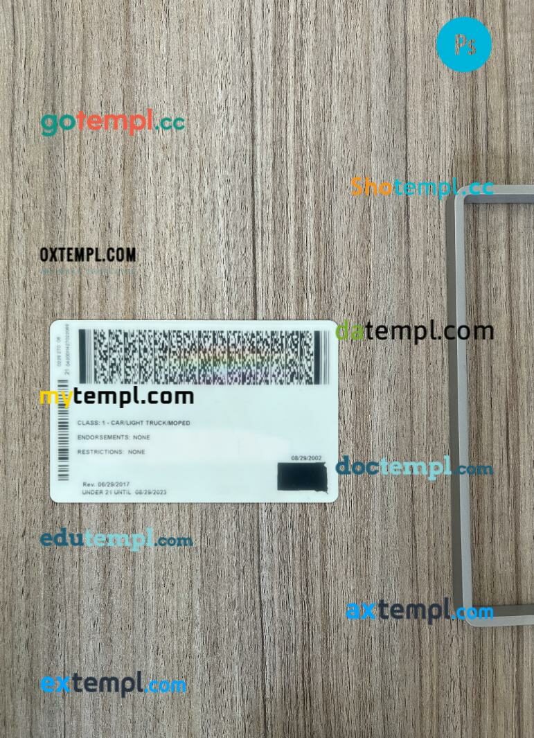 USA South Dakota under 21 driving license PSD files, scan look and photographed image, 2 in 1, 2023-present - Image 2