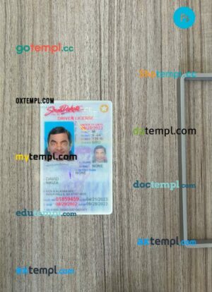 USA South Dakota under 21 driving license PSD files, scan look and photographed image, 2 in 1, 2023-present