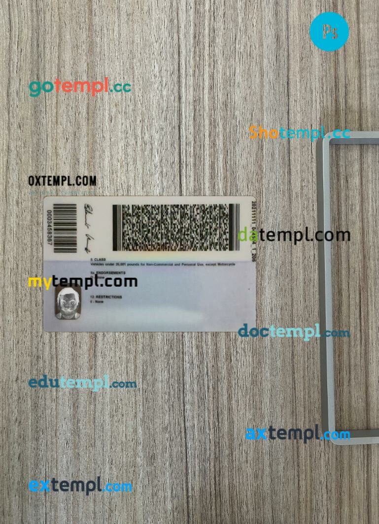 USA Washington DC driving license PSD files, scan look and photographed image, 2 in 1 - Image 2