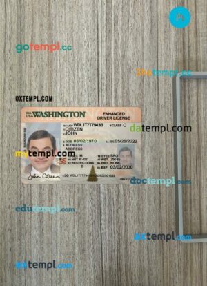 USA Washington driving license PSD files, scan look and photographed image, 2 in 1, 2022-present