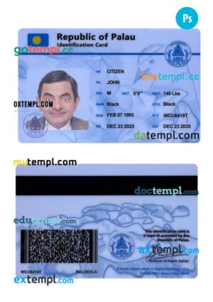 Palau ID card PSD template, 2025-present