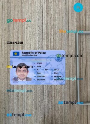 Palau ID card PSD files, scan look and photo-realistic look, 2 in 1, 2025-present