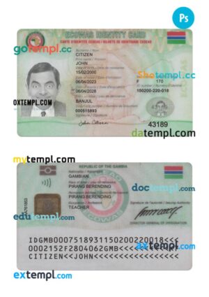 Gambia Ecowas ID card PSD template