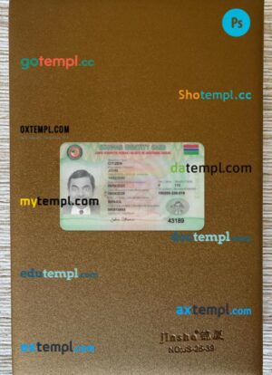 Gambia Ecowas ID card PSD files, scan look and photo-realistic look, 2 in 1