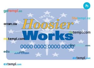 USA Indiana EBT card template in PSD format