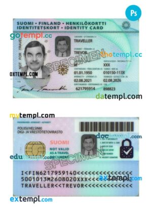 Finland ID card PSD template, 2021-present