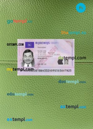 Netherlands driving license PSD files, scan look and photographed image, 2 in 1, 2025-present