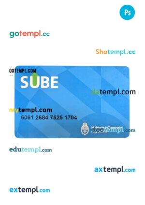 Argentina trnasport card PSD template