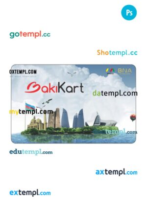 Azerbaijan transport card (BakiKart) PSD template
