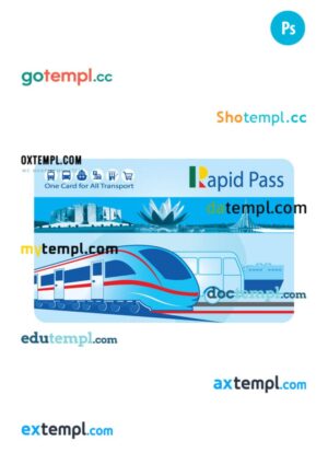 Bangladesh transport card PSD template