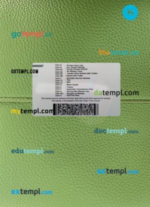 Belize driving license PSD files, scan look and photographed image, 2 in 1