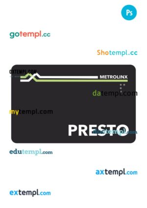 Canada Ontario transport card PSD template