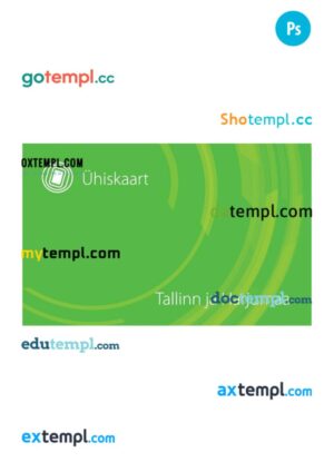 Estonia transport card PSD template