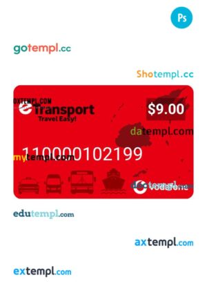 Fiji transport card PSD template