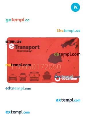 Fiji transport card PSD template, version 2