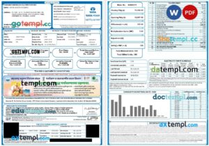 India Mumbai Tata Power electricity utility bill in Word and PDF format