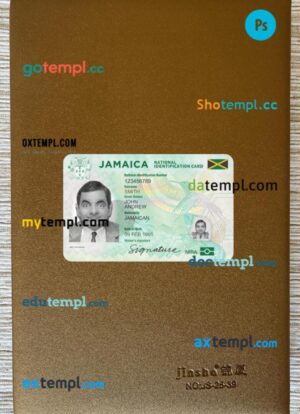 Jamaica ID card PSD files, scan look and photo-realistic look, 2 in 1, 2021-present