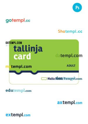 Malta transport card PSD template
