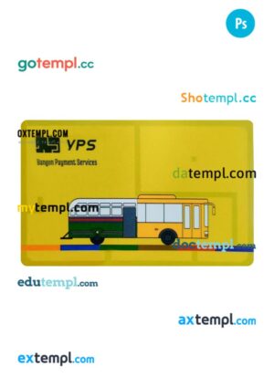 Myanmar transport card PSD template