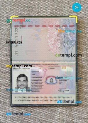 Poland passport PSD files with address page, scan and photo-realistic look, 2023-present
