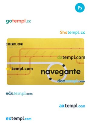 Portugal transport card PSD template