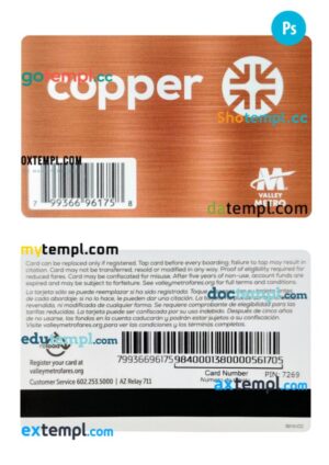 USA Arizona transport card PSD template