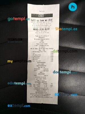 McDonald's payment reciept PSD template