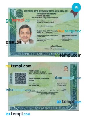 Brazil new ID card PSD template