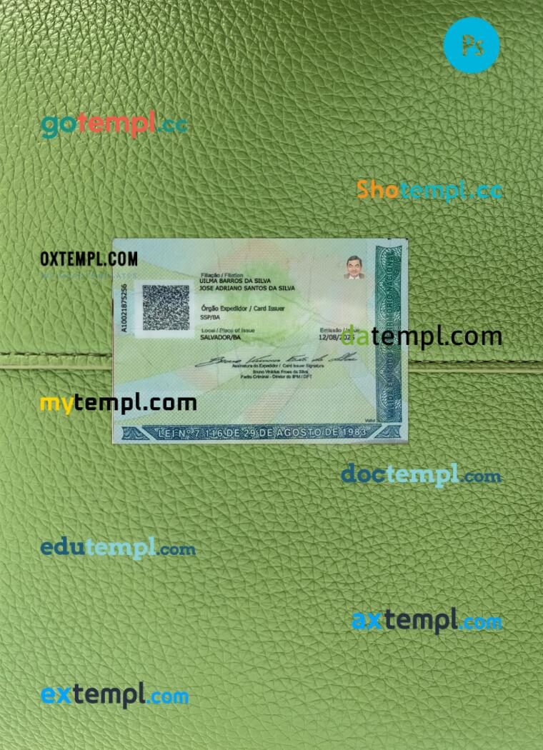 Brazil new ID card PSD files, scan look and photo-realistic look, 2 in 1 - Image 2